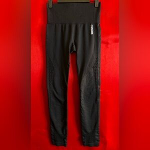 Gymshark Black Textured Full Length Leggings Size Small